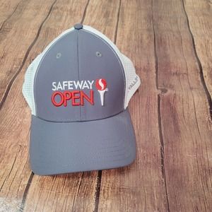 Imperial Mens Hat Gray White Size L/XL Safeway Open Silverado Logo Mesh A-Flex